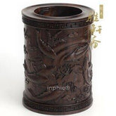 INPHIC-黑梓木浮雕紅木工藝品 年年有餘筆筒 木雕擺飾 新款